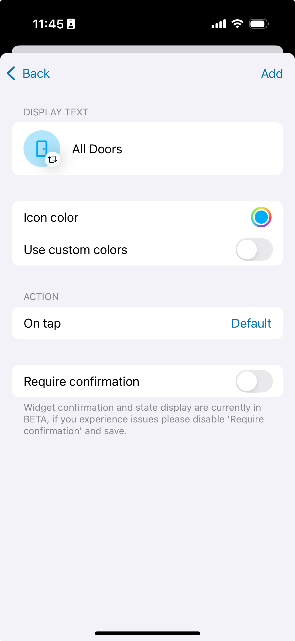 Custom Widget Item Customization view
